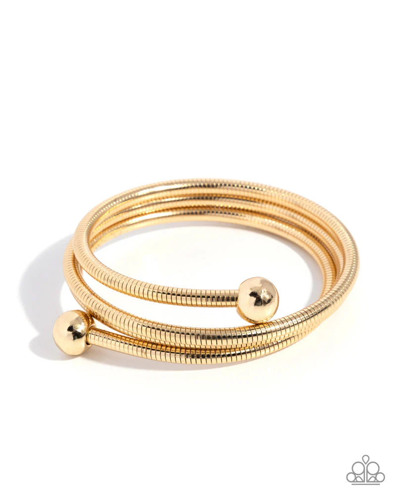 Calmly Coiled - Gold Coil Bracelet