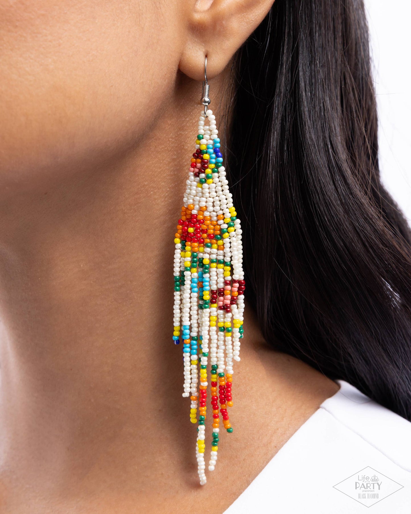 Beaded Gardens - White Seed Bead Earring