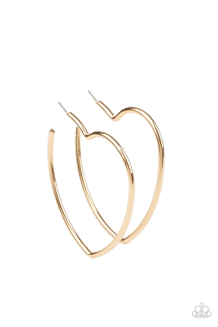 Heartbreaker Hustle - Gold Hoop Earring