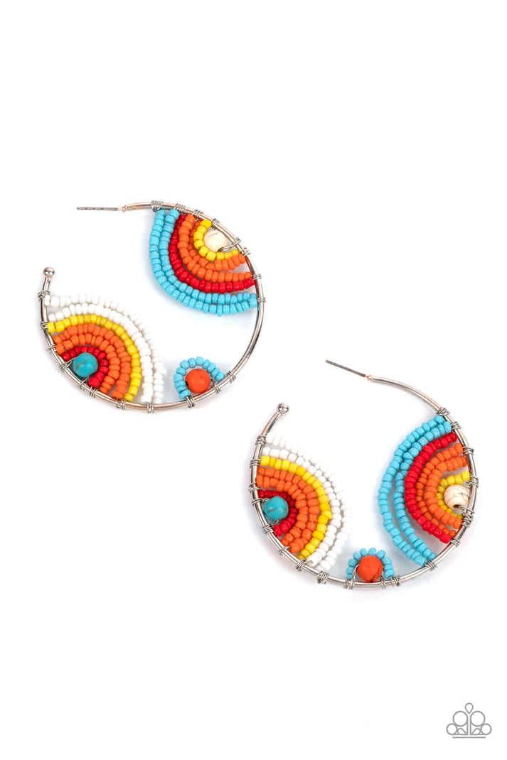 Rainbow Horizons - Multi Seed Bead Earring
