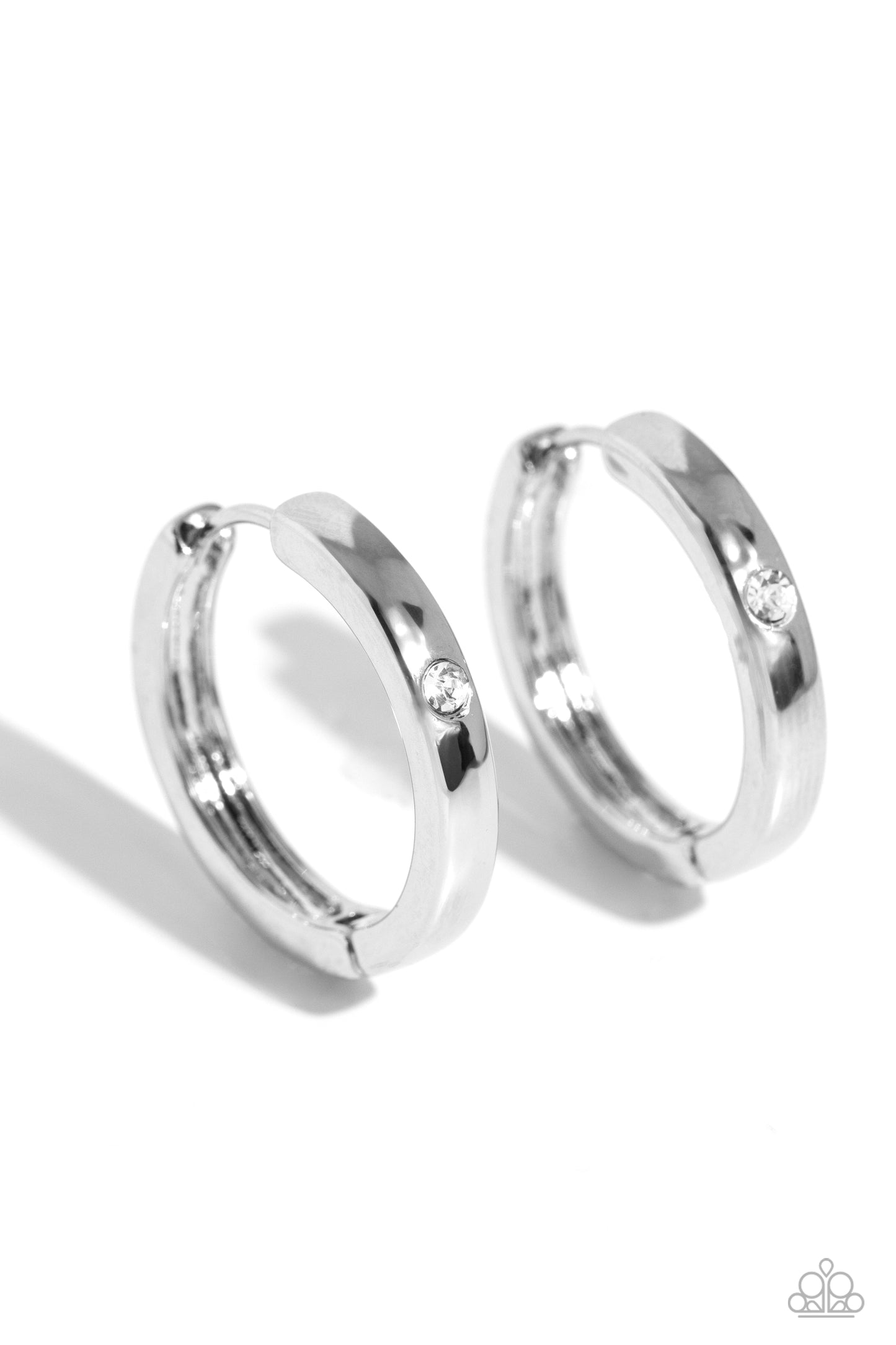 A-Lister Attention - White Hoop Earring