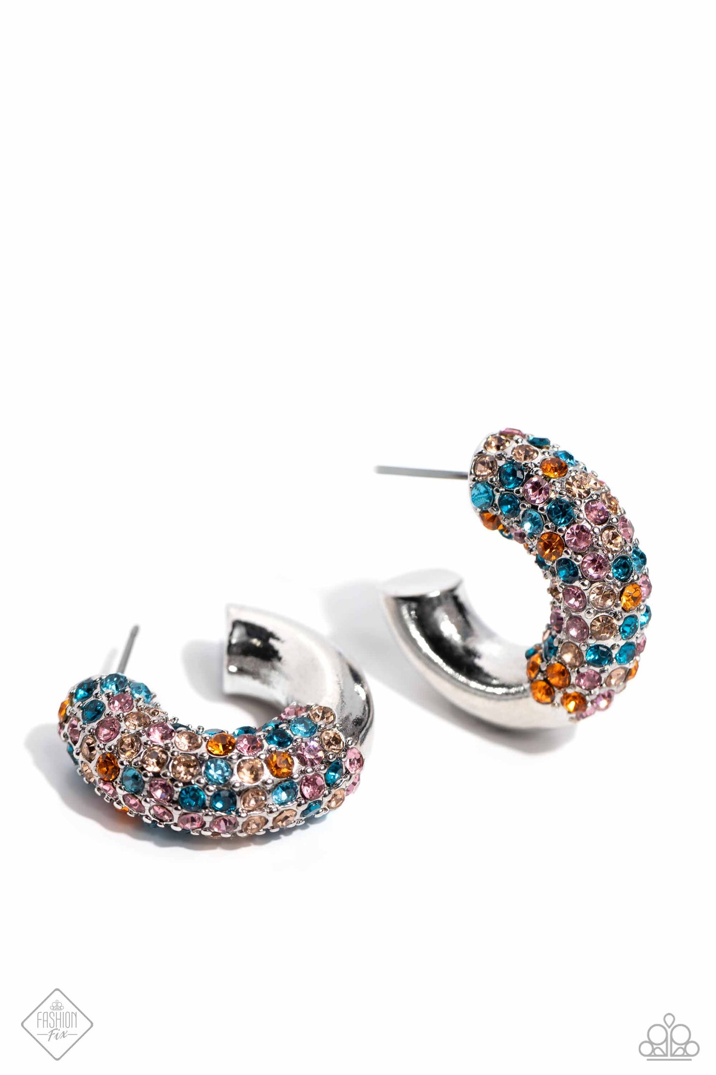 Modern HEART - Orange Hoop Earring