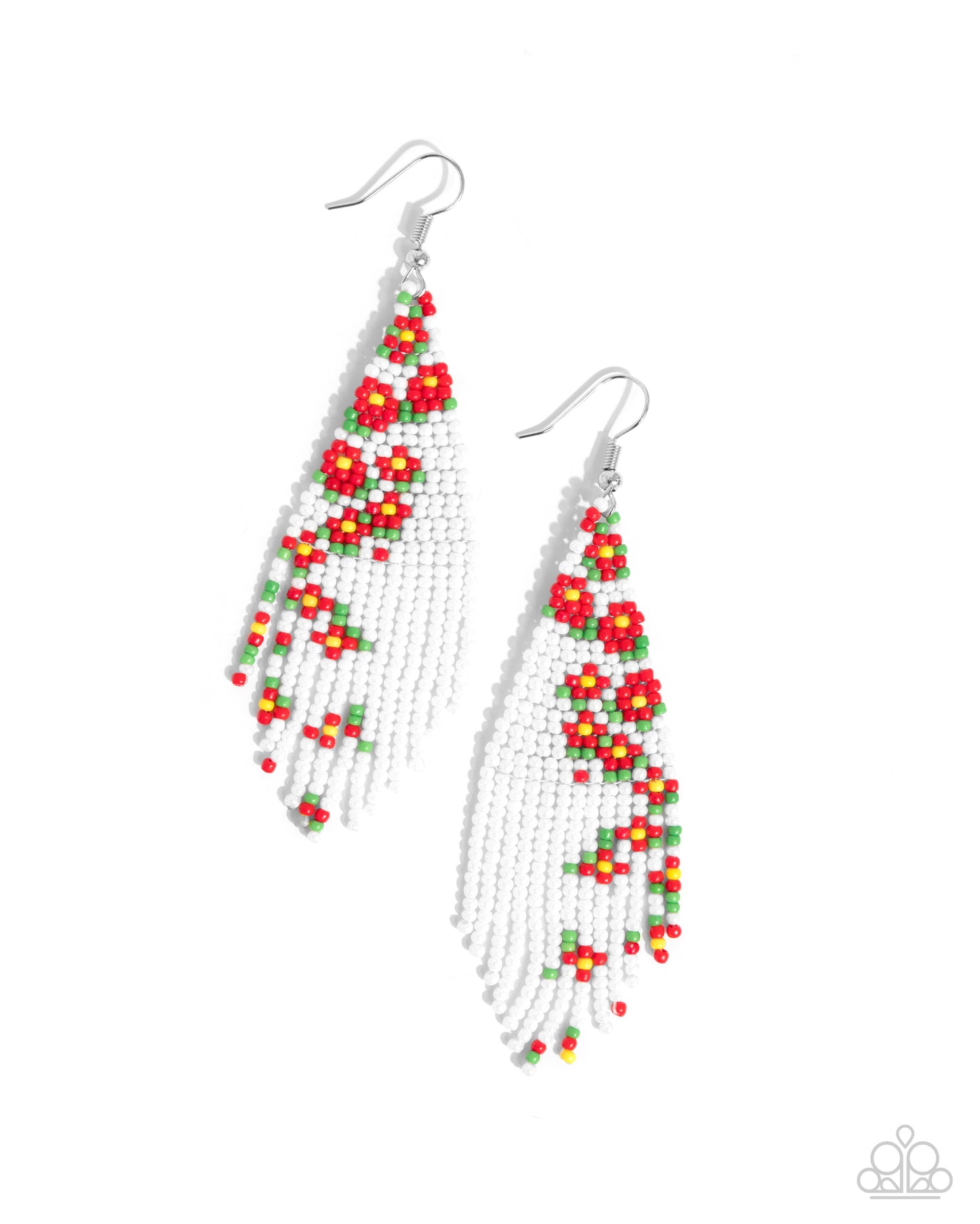 Picturesque Patchwork - Red Seed Bead Earring