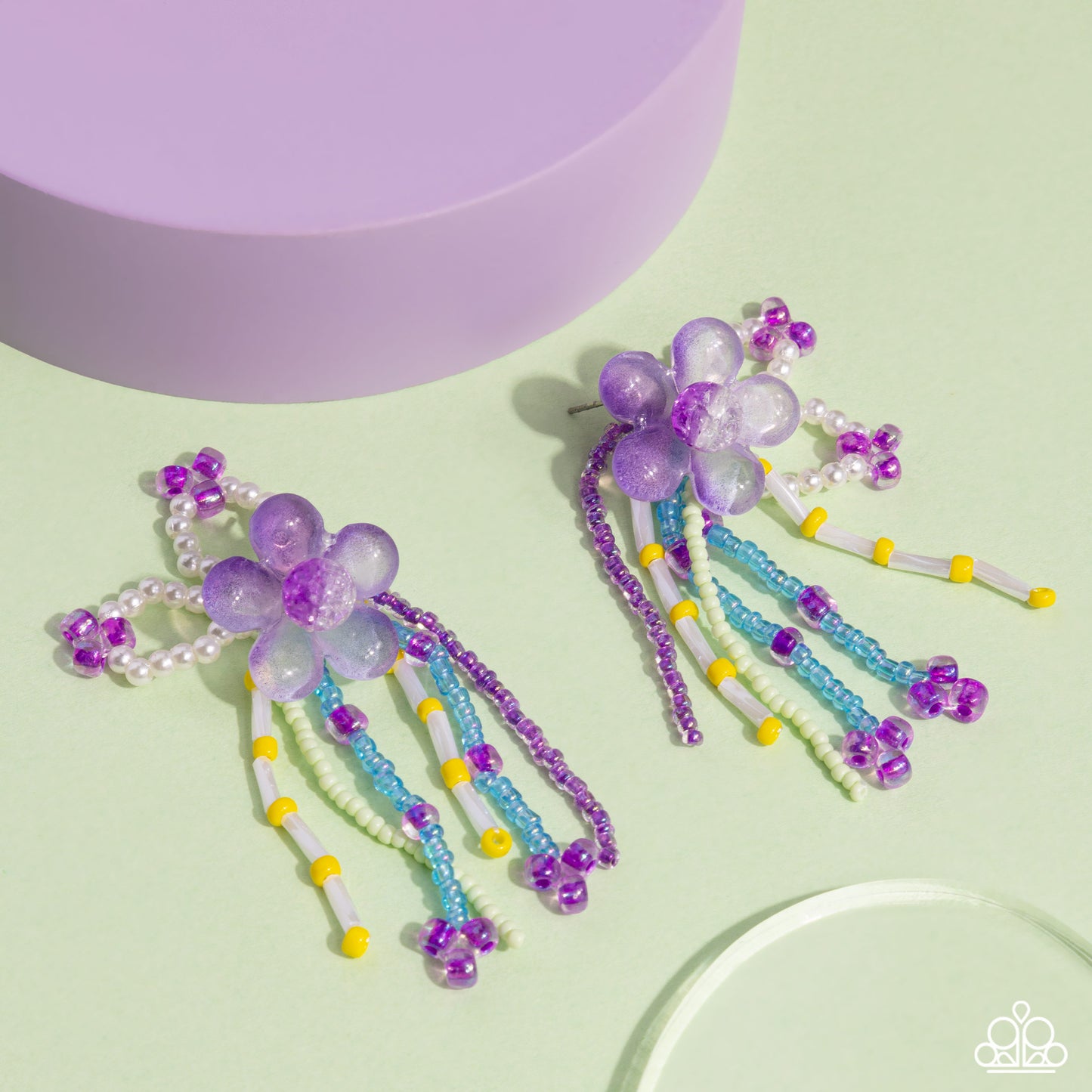 Japanese Blossoms - Purple Seed Bead Earring