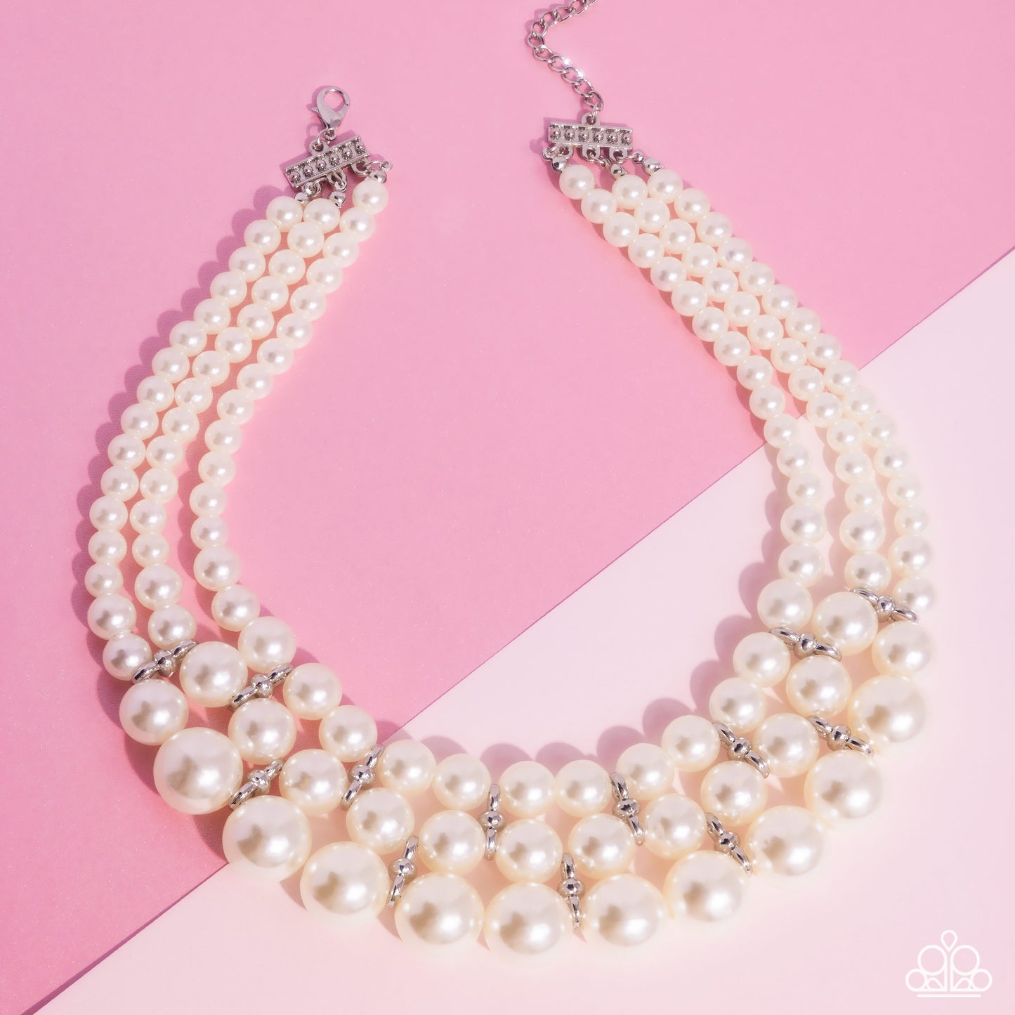 Glossy Gala - White Necklace