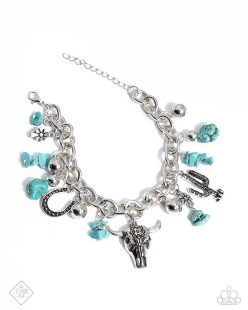 Wild West Whimsy - Blue Necklace & Bracelet Set
