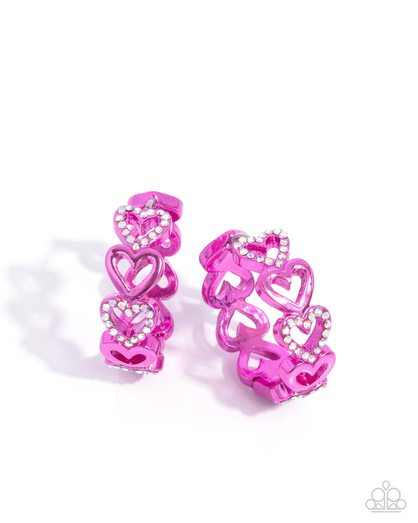 Historic Hearts - Pink Hoop Earring