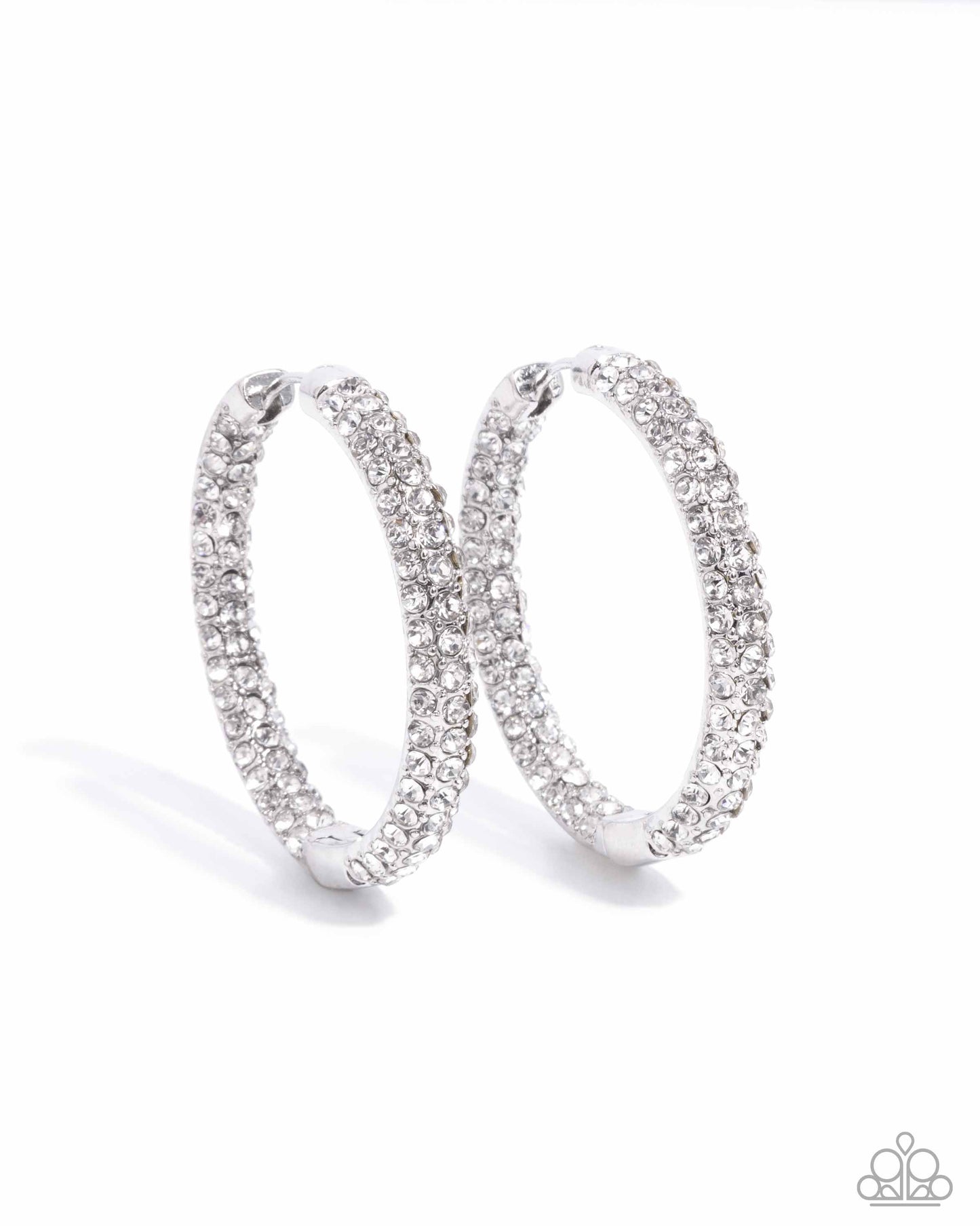 Calming Class - White Hoop Earring