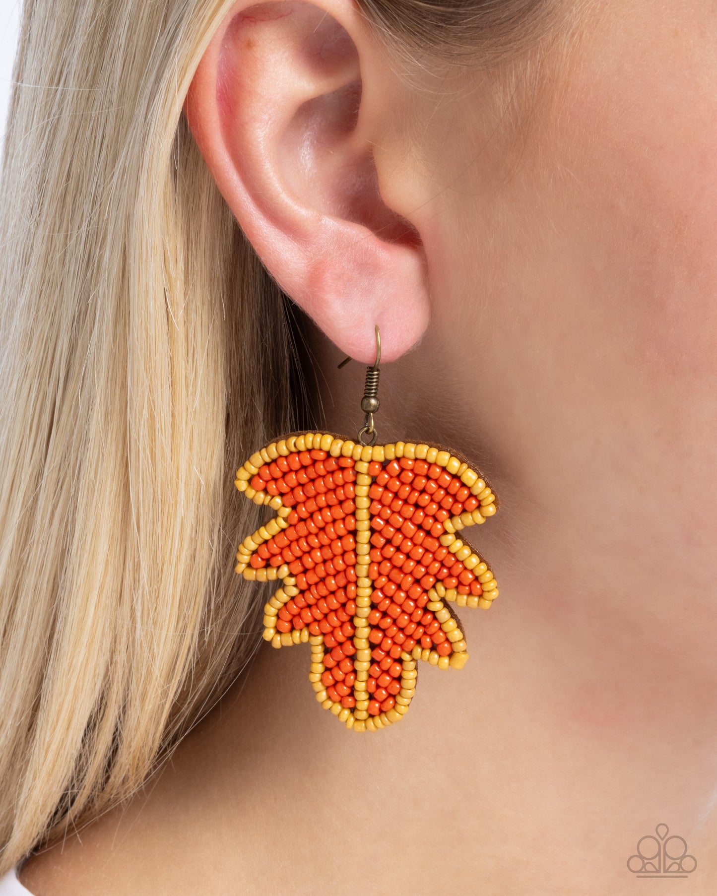 The FROND Page - Orange Seed Bead Earring