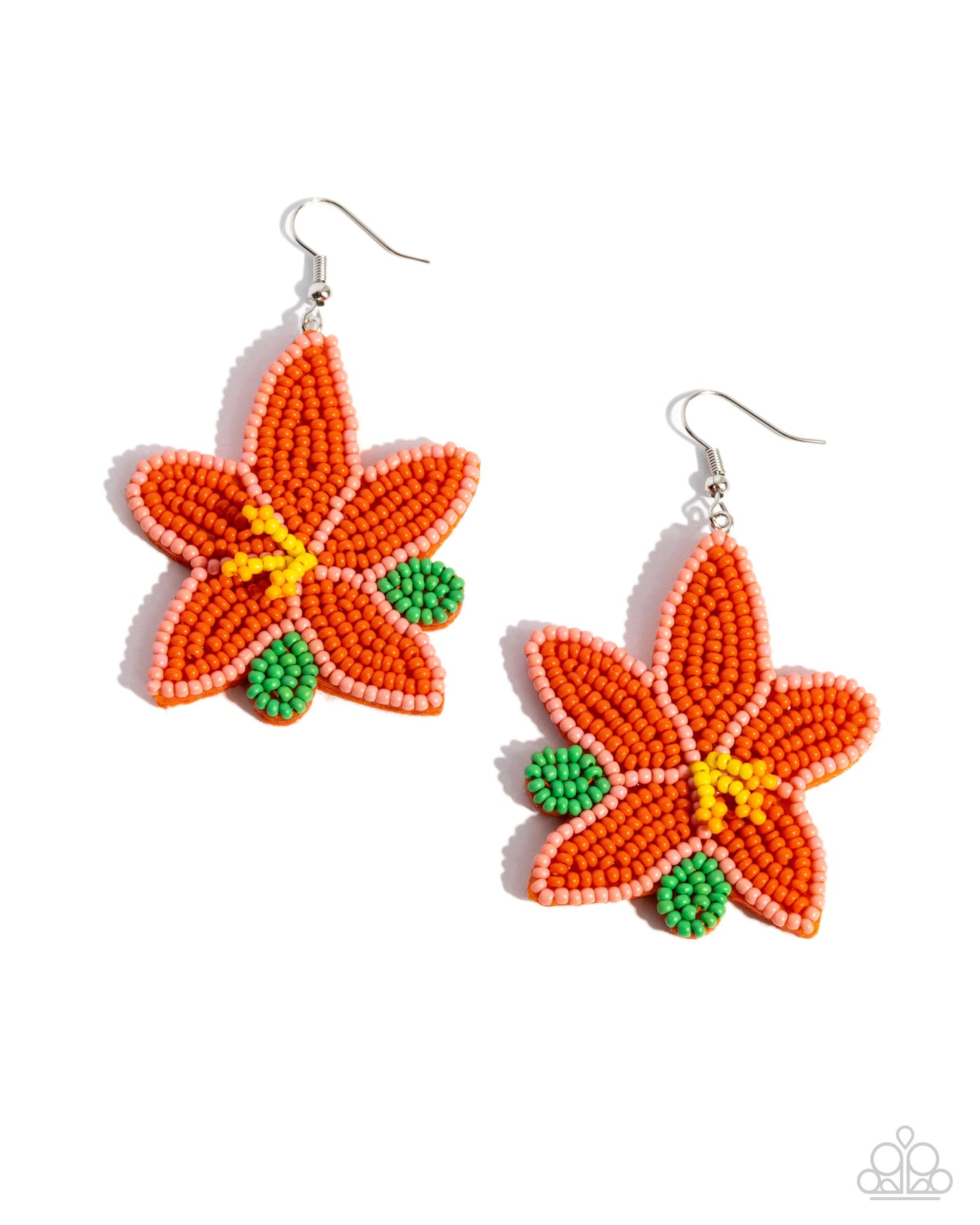 Seed Bead Symmetry - Orange Seed Bead Earring
