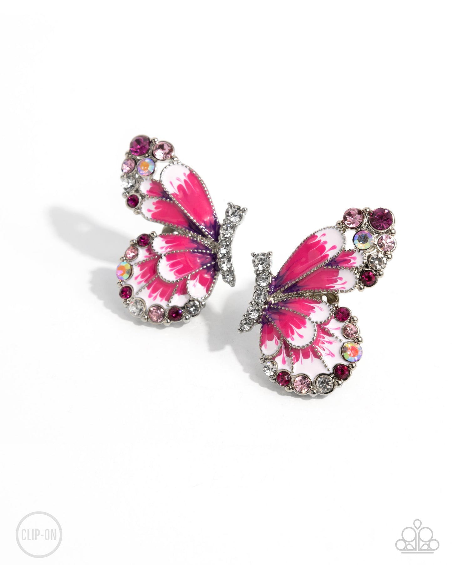Decadent Descent - Pink Clip On Earring