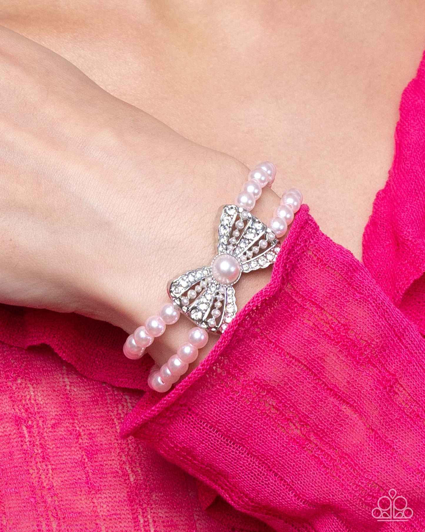 Complete Look! Admirable Aria - Pink Bracelet & Earring Set