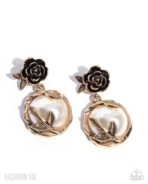 Tasteful Tea Party - Gold Post Earring