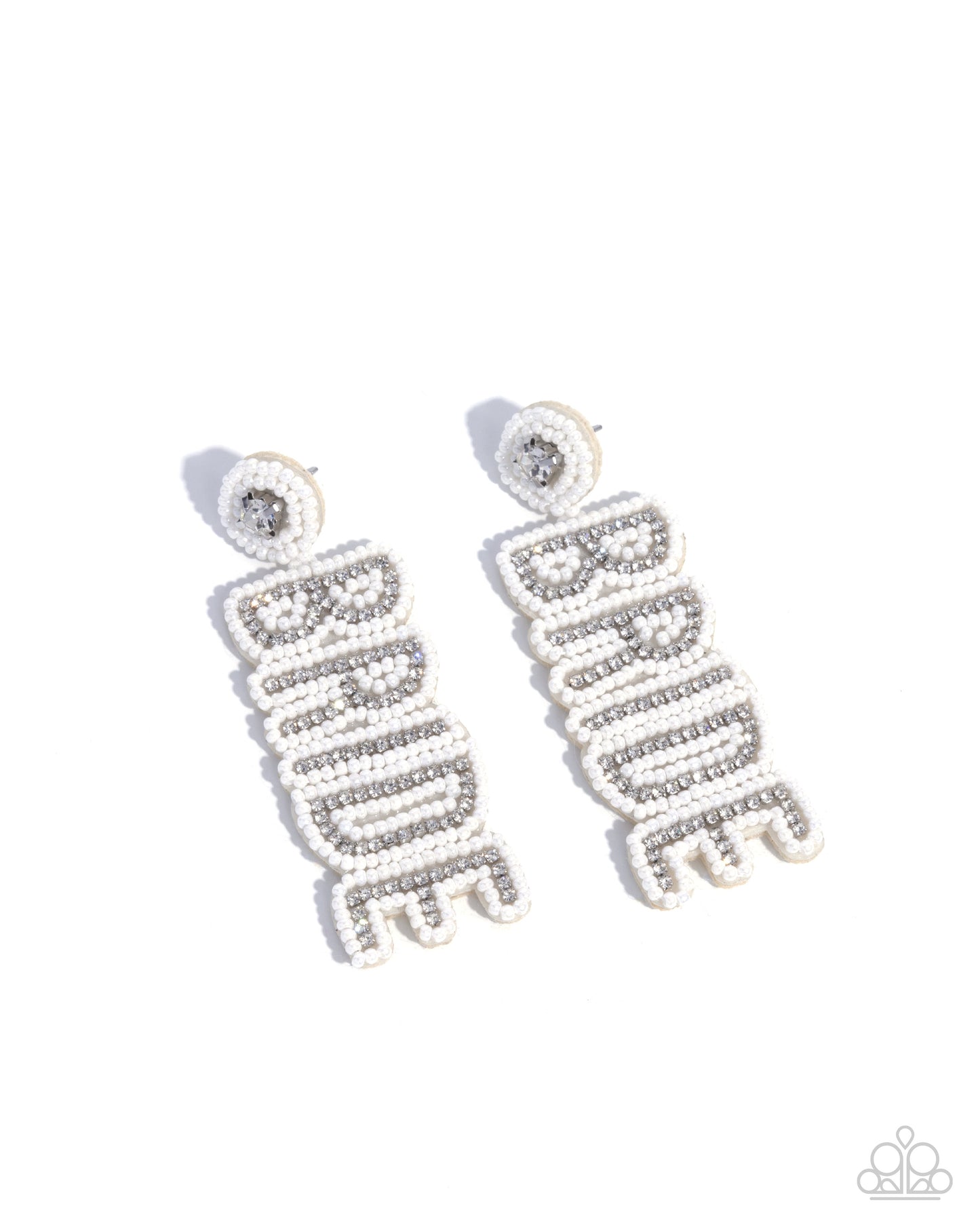 Bridal Beading - White Seed Bead Earring
