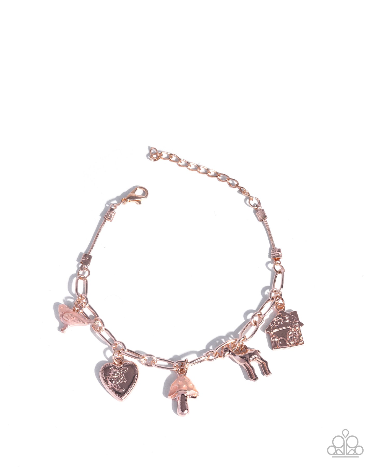 Complete Look! Fairytale Fanfare - Rose Gold Necklace & Bracelet Set