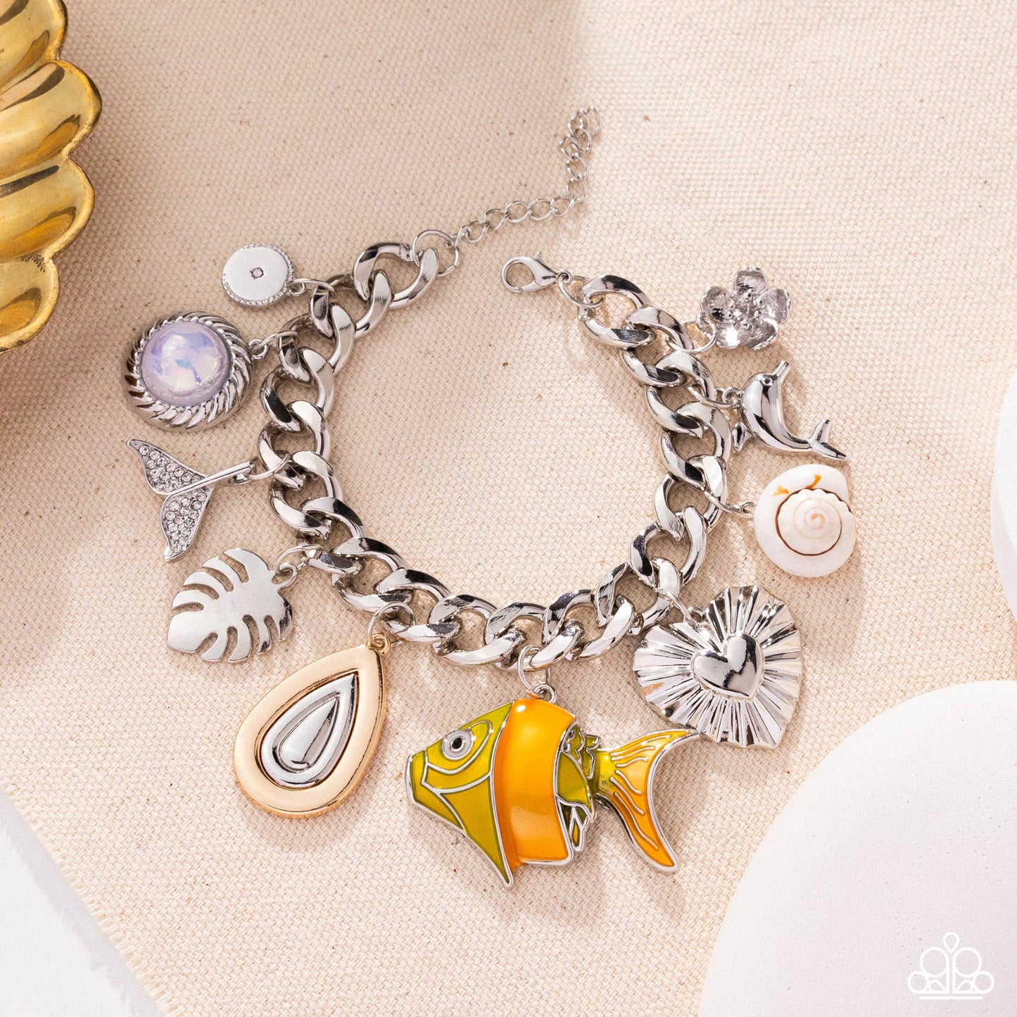 Fish Frenzy - Orange Charm Bracelet