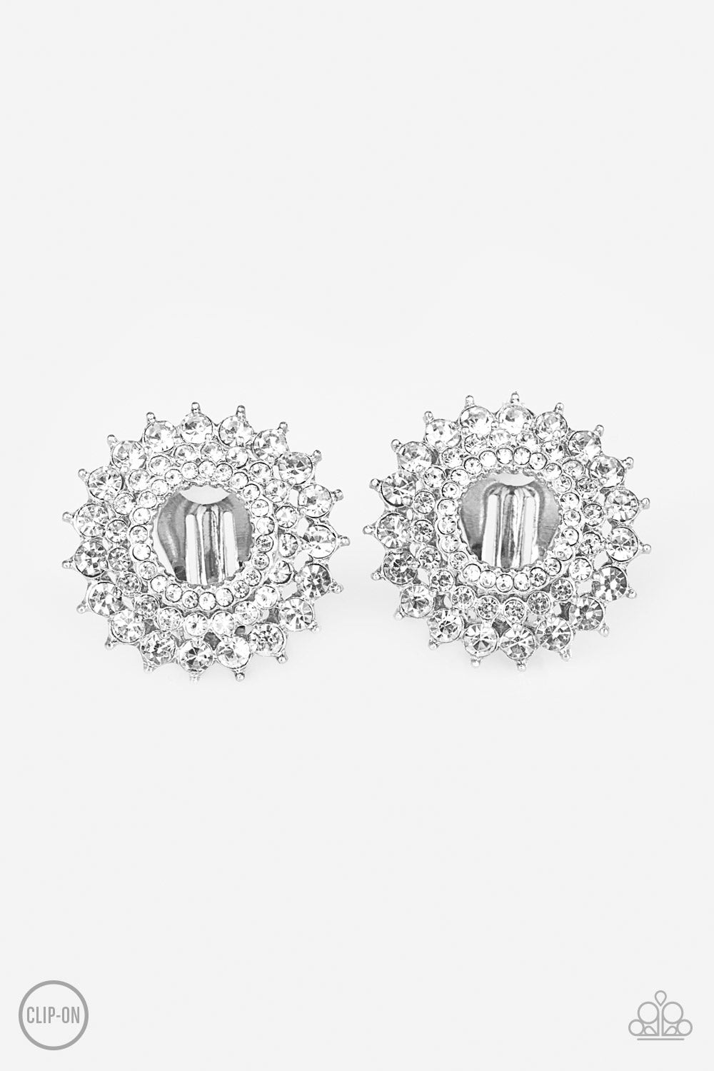 Buckingham Beauty - White Clip-On Earring