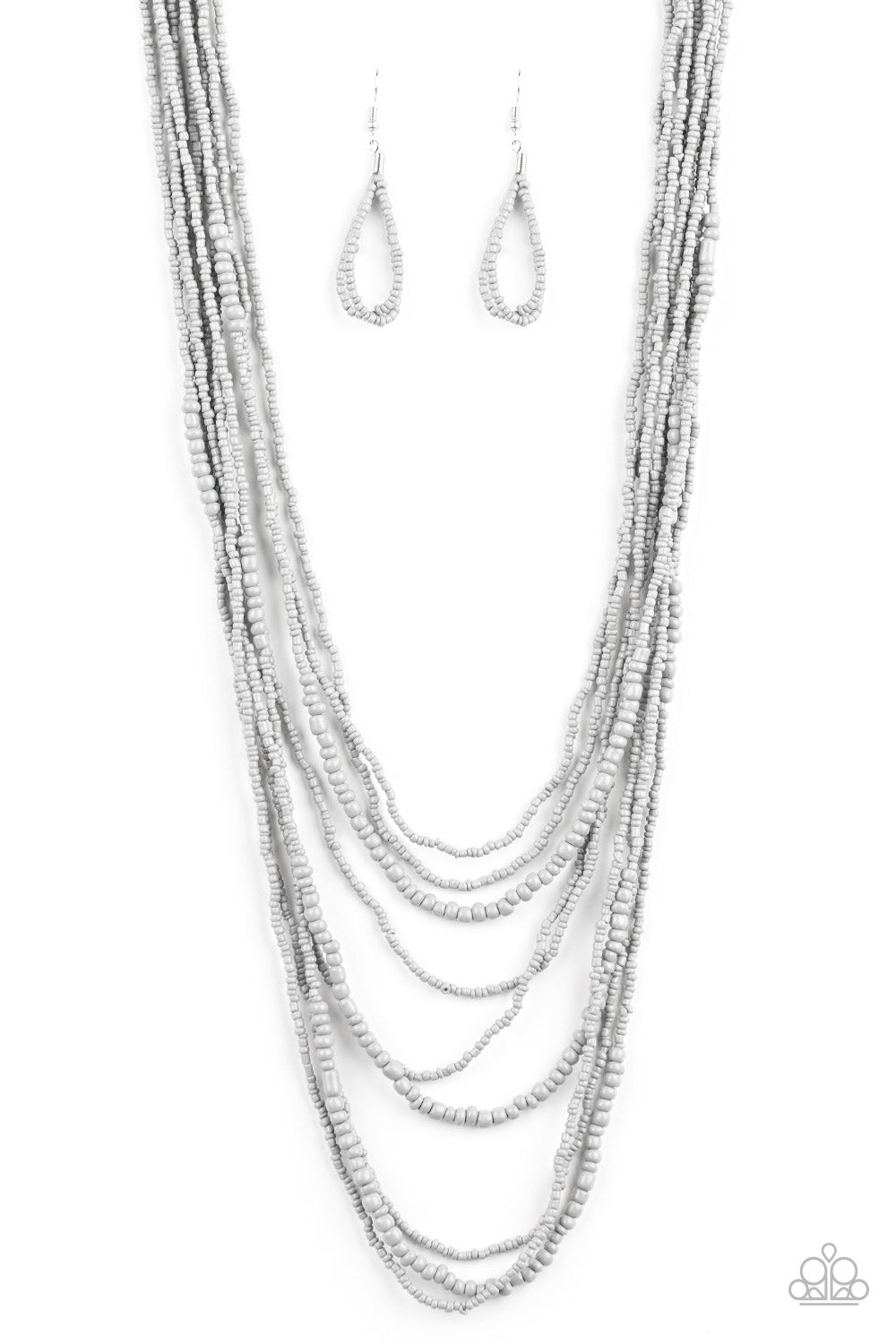 Totally Tonga - Silver Seed Bead Necklace
