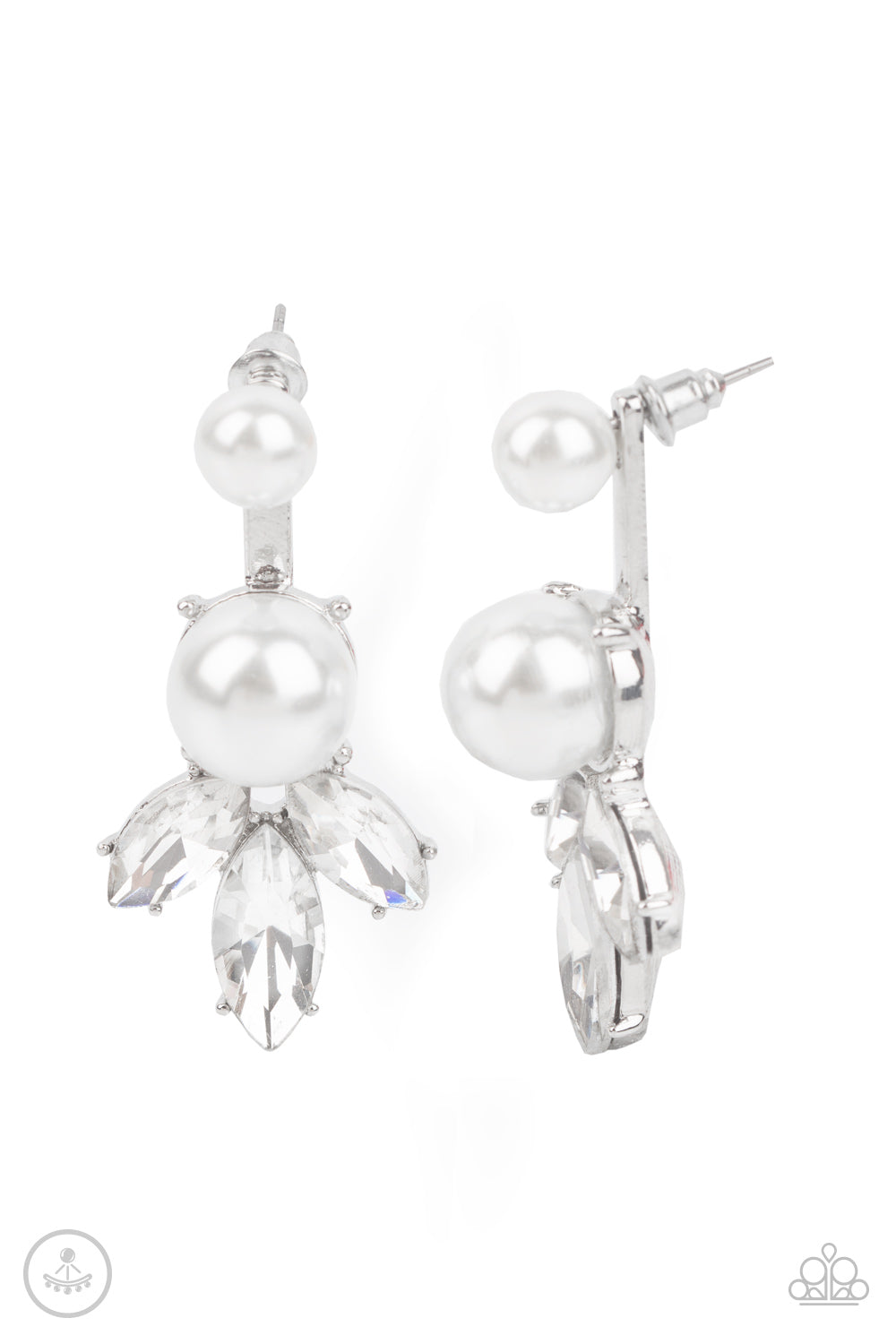Extra Elite - White Ear Jacket Earring