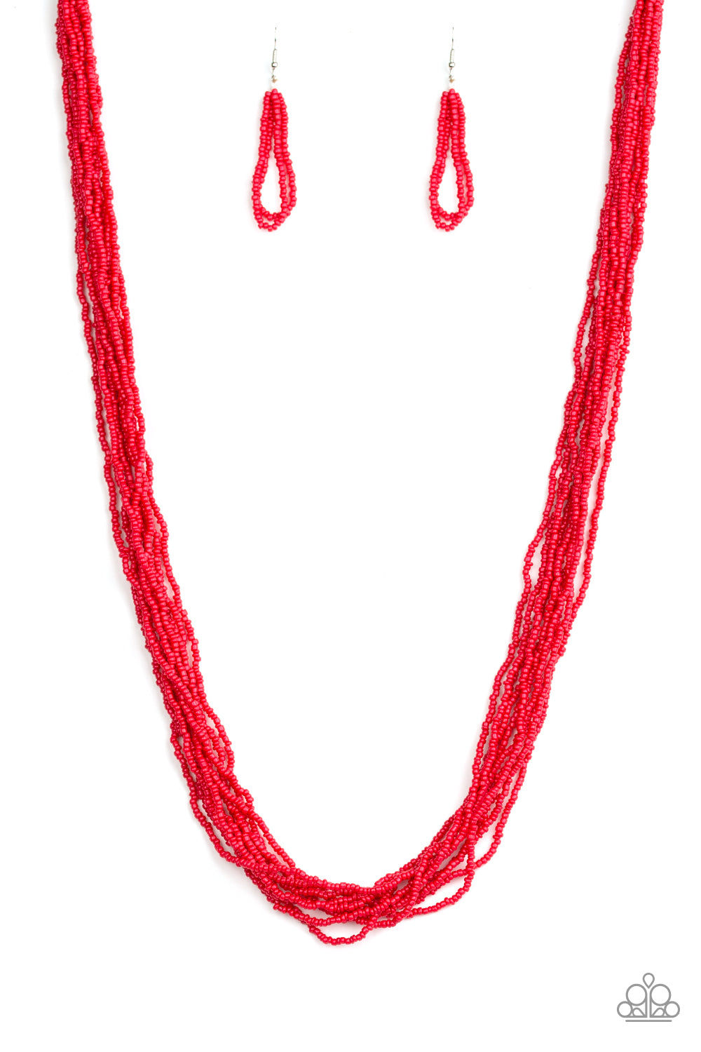 Congo Colada - Red Seed Bead Necklace