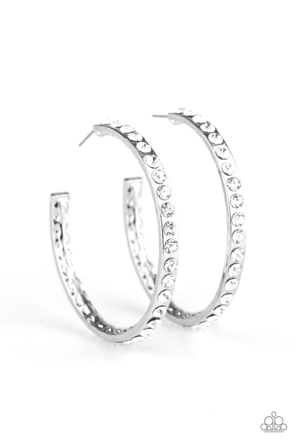 Global Gleam - White Hoop Earring