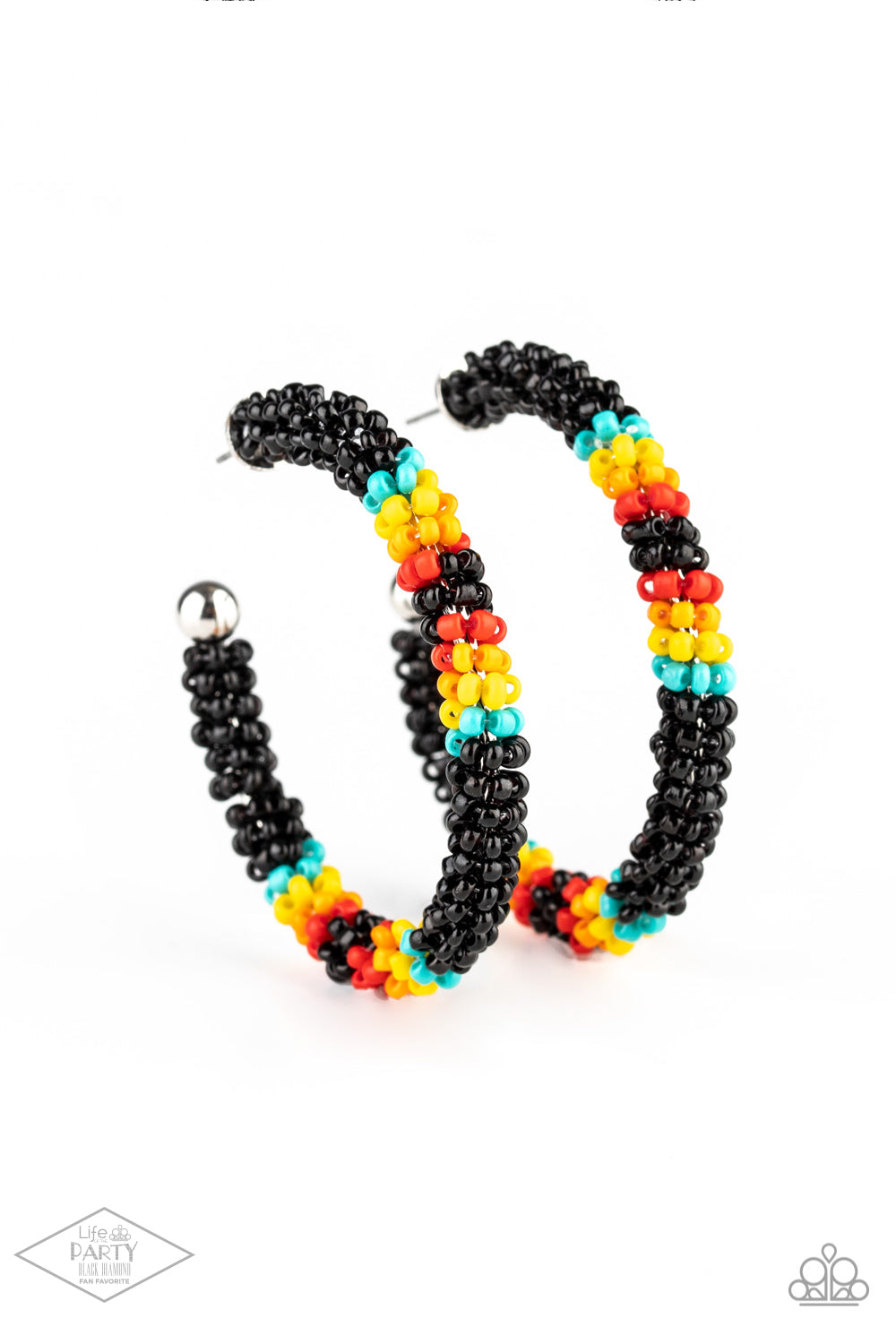 Bodaciously Beaded - Black Hoop Earring (LOP)