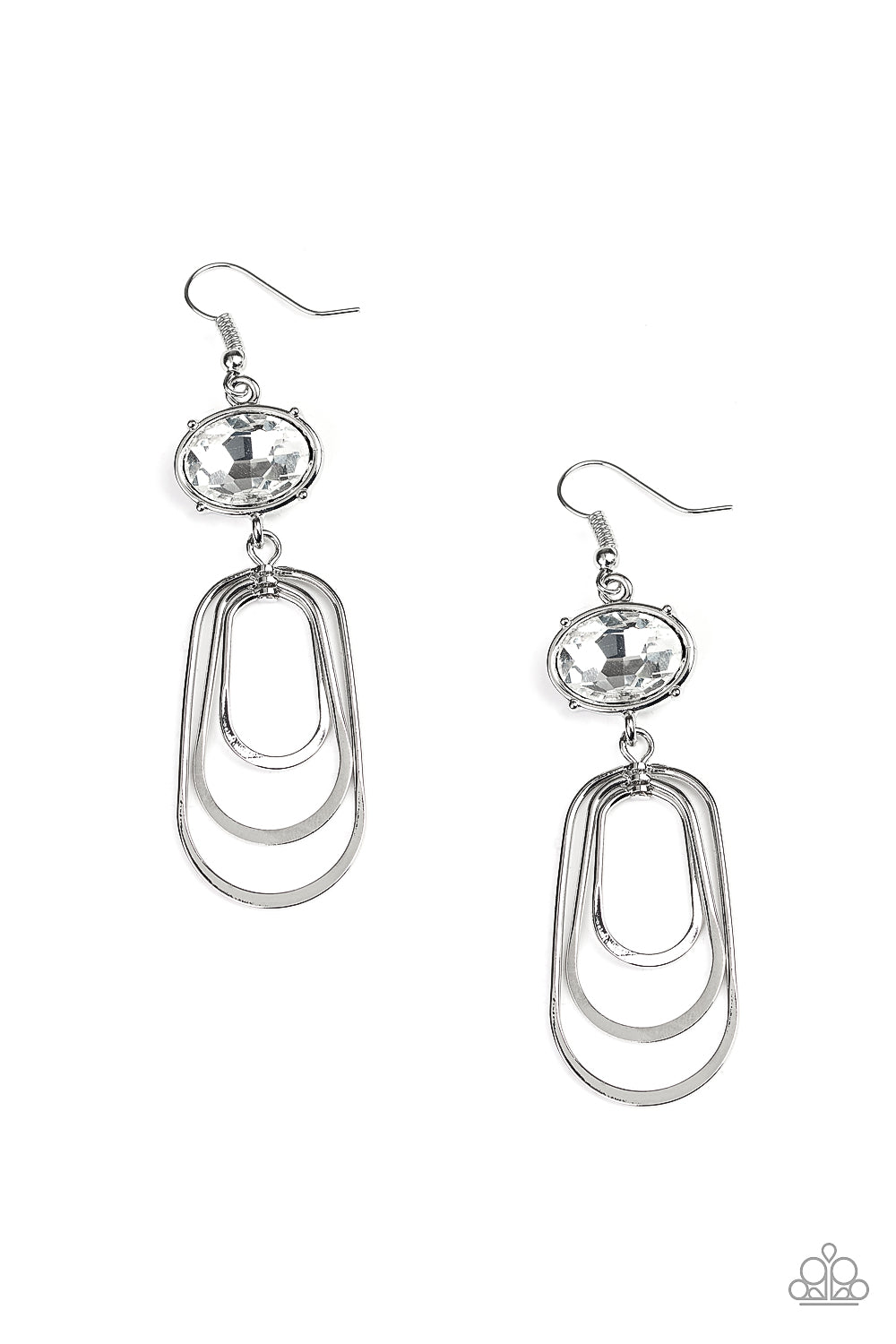 Drop-Dead Glamorous - White Earring