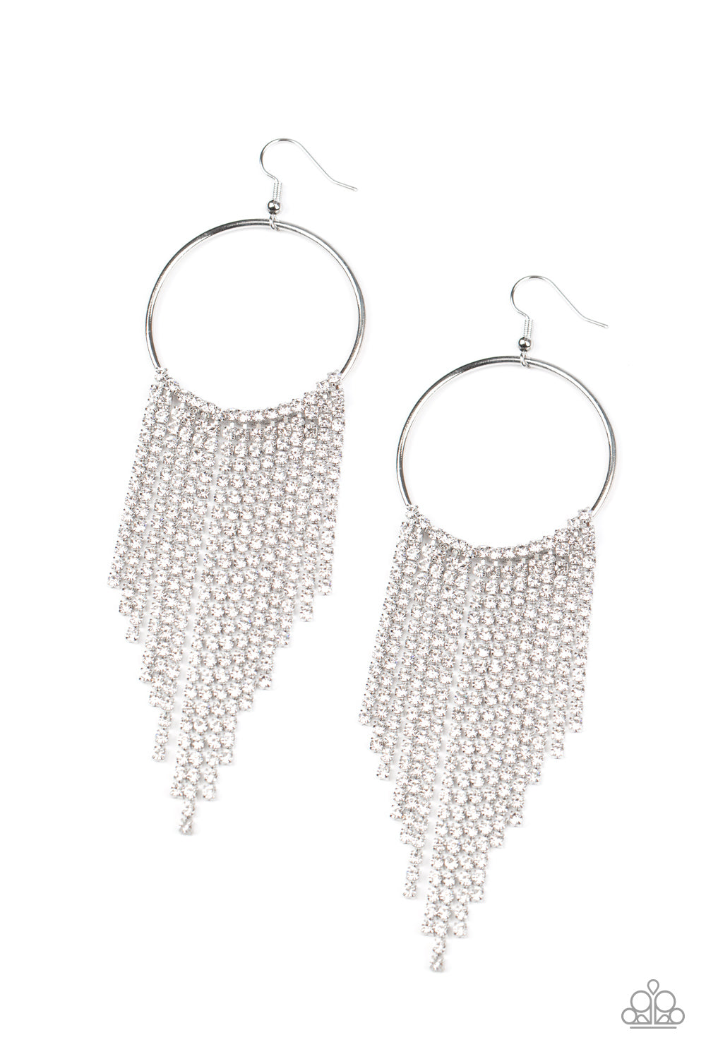 Streamlined Shimmer - White Earring