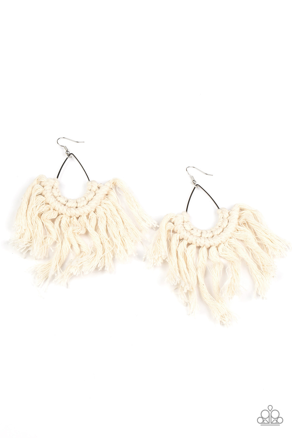 Wanna Piece Of MACRAME? - White Earring
