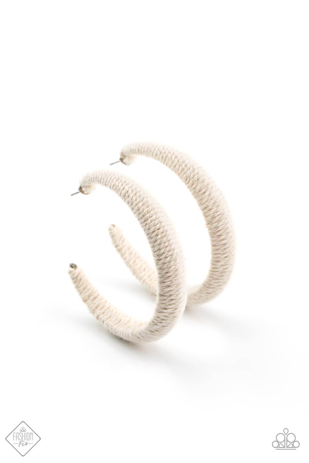 TWINE and Dine - White Hoop Earring