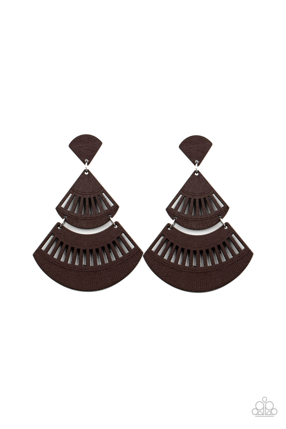 Oriental Oasis - Brown Wood Earring