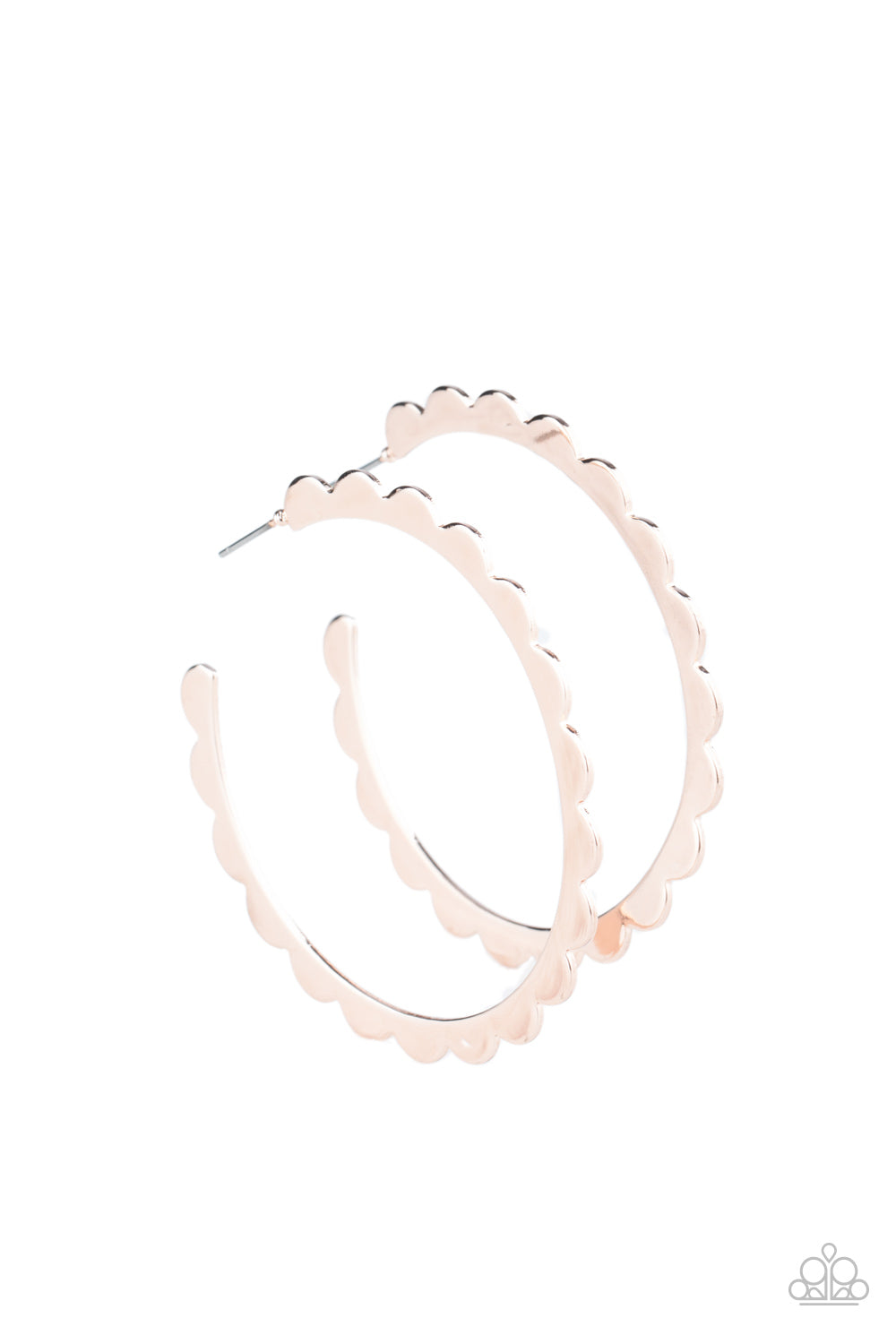 Radiant Ridges - Rose Gold Hoop Earring