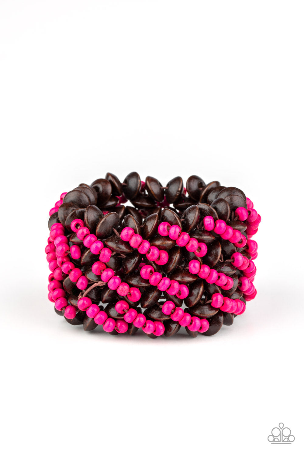 Cozy in Cozumel - Pink Wood Bracelet