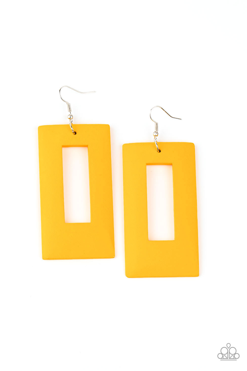 Totally Framed - Yellow Wood Earring