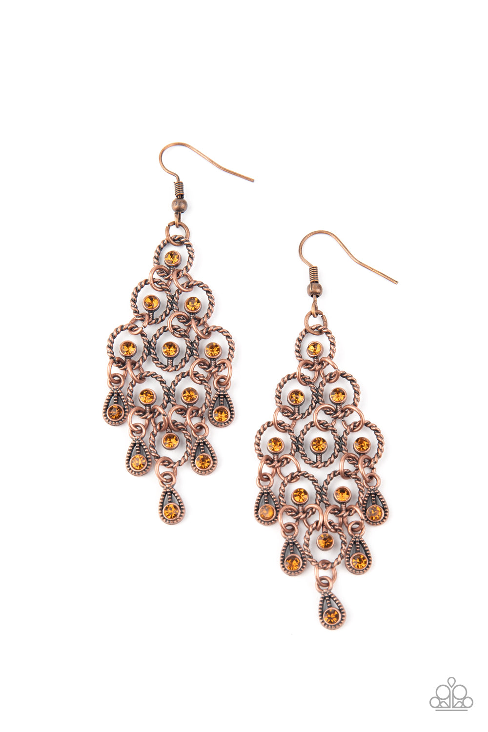 Chandelier Cameo - Copper Earring