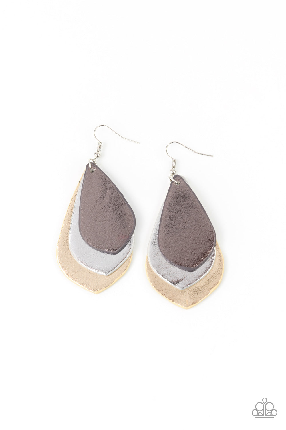 GLISTEN Up! - Silver Leather Earring