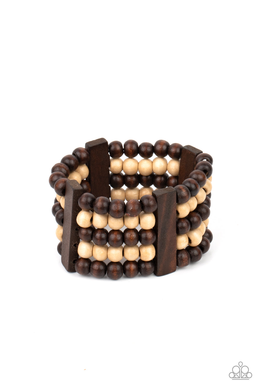Caribbean Catwalk - Brown Wood Bracelet