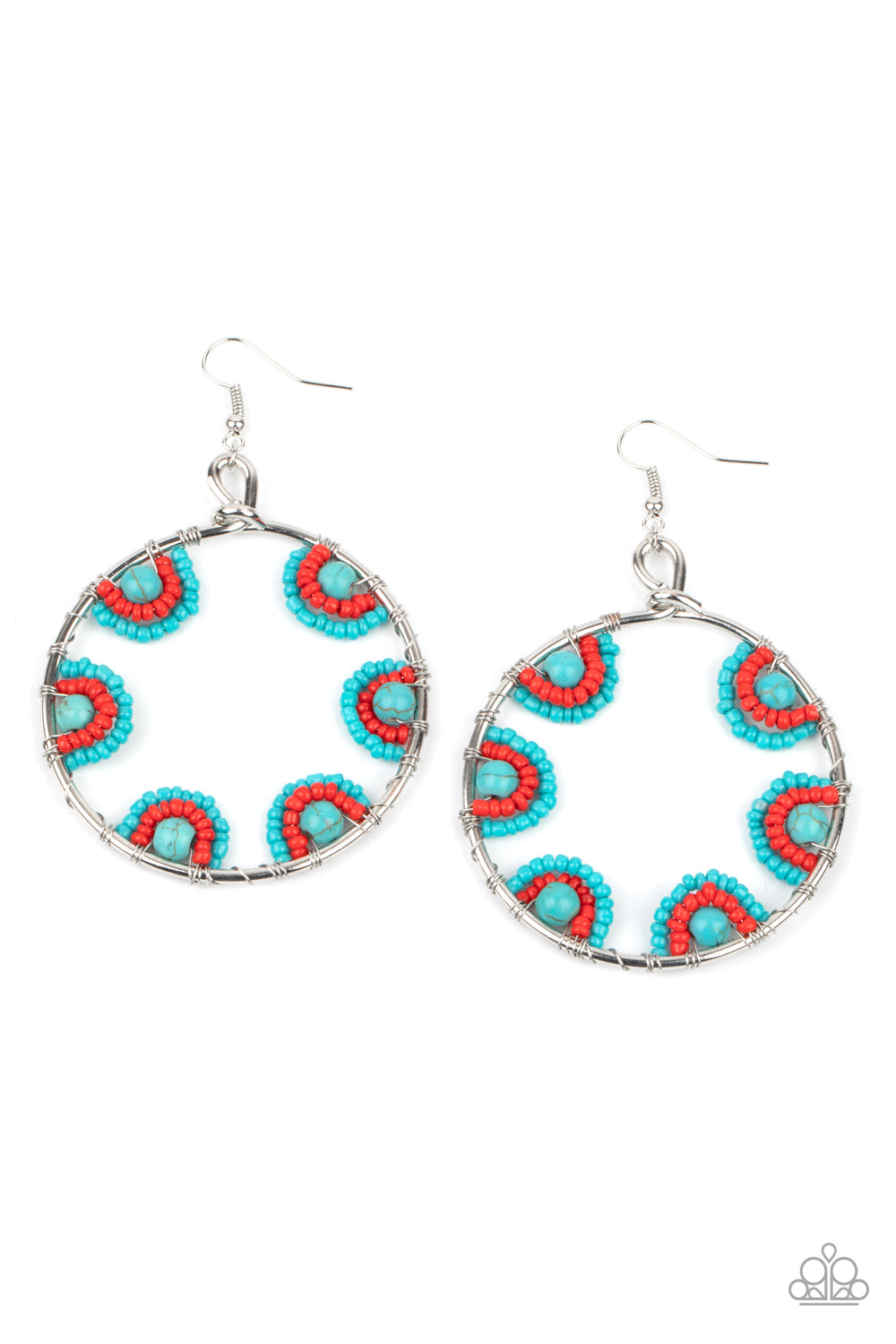 Off The Rim - Blue Seed Bead Earring
