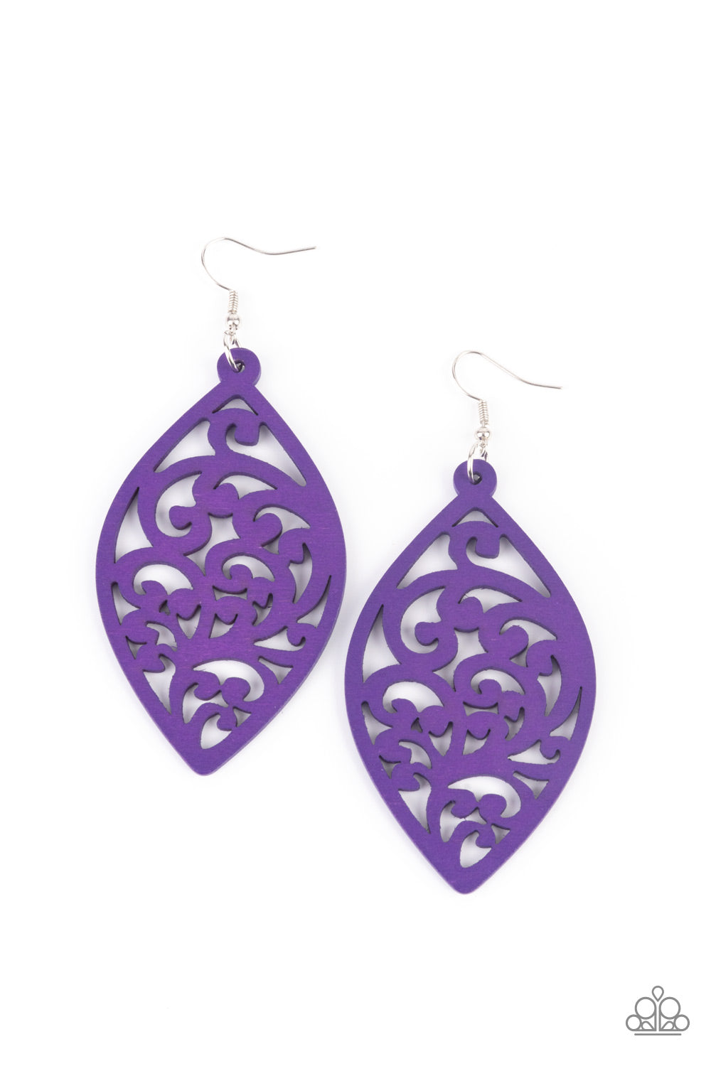 Coral Garden - Purple Wood Earring