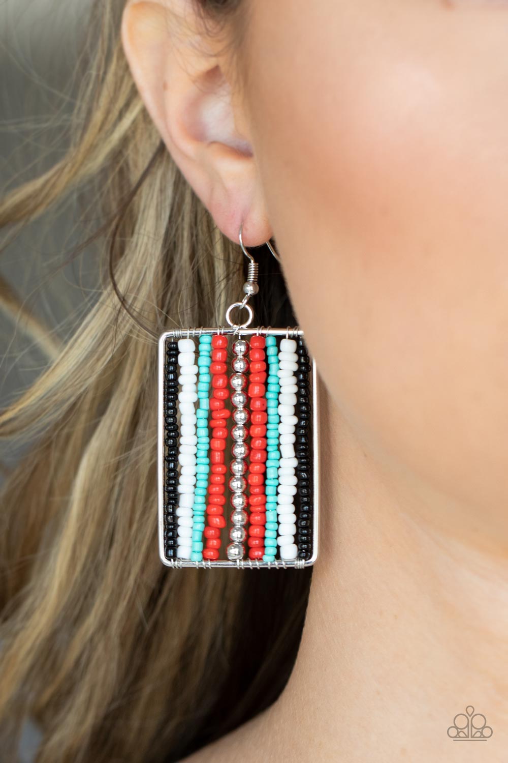 Beadwork Wonder - Red Seed Bead Earring