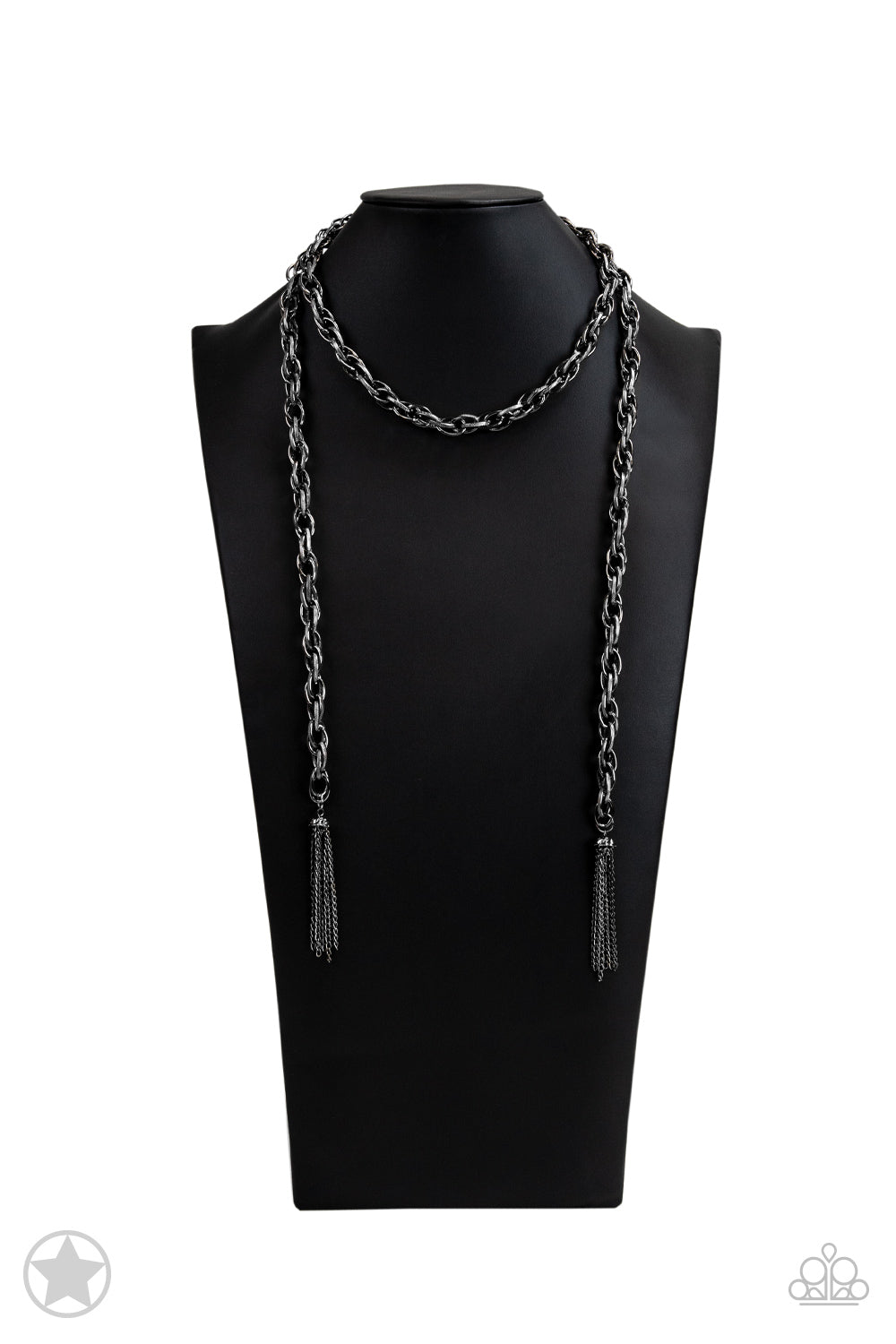 SCARFed for Attention - Gunmetal Blockbuster Necklace