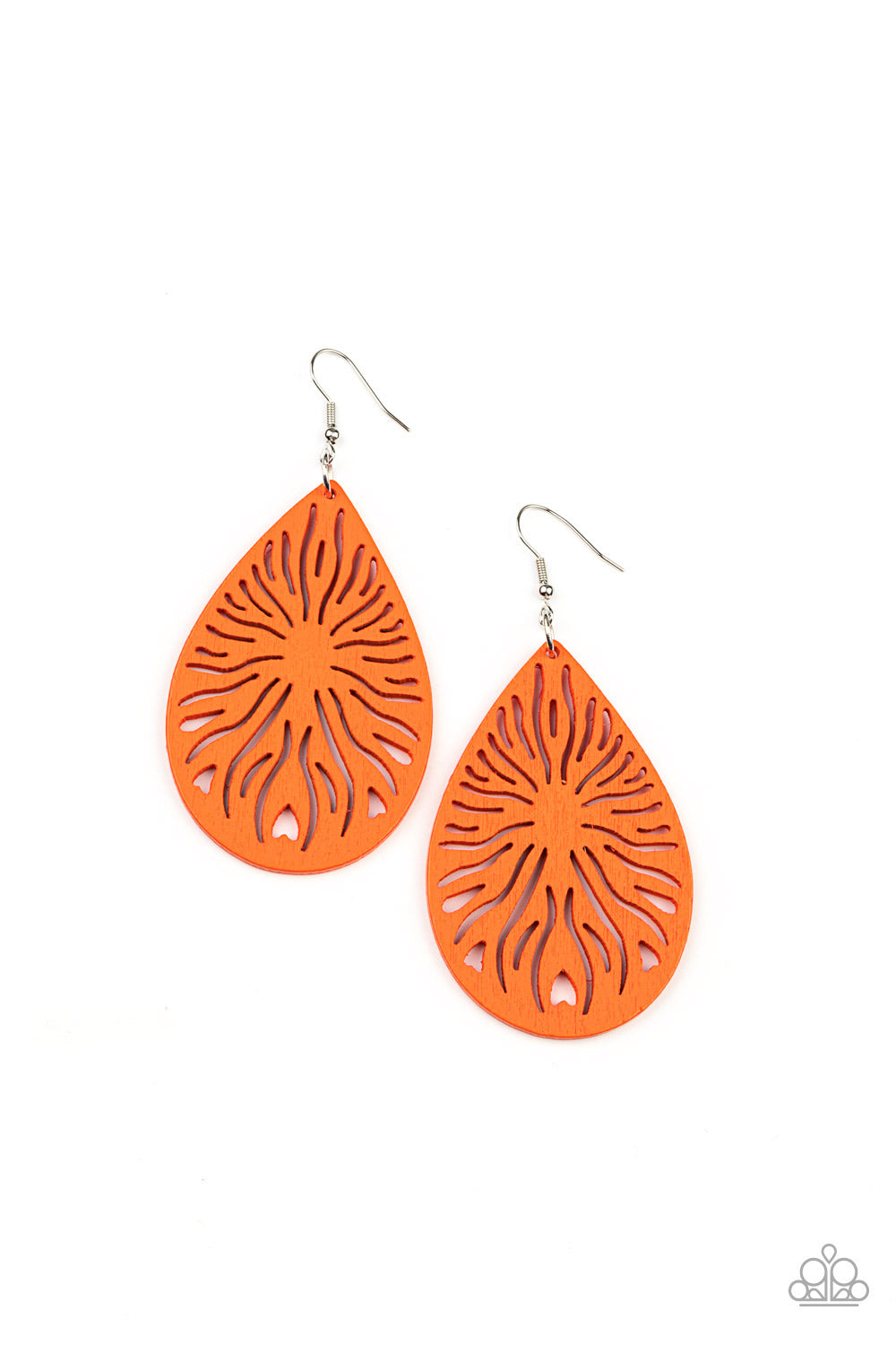 Sunny Incantations - Orange Wood Earring