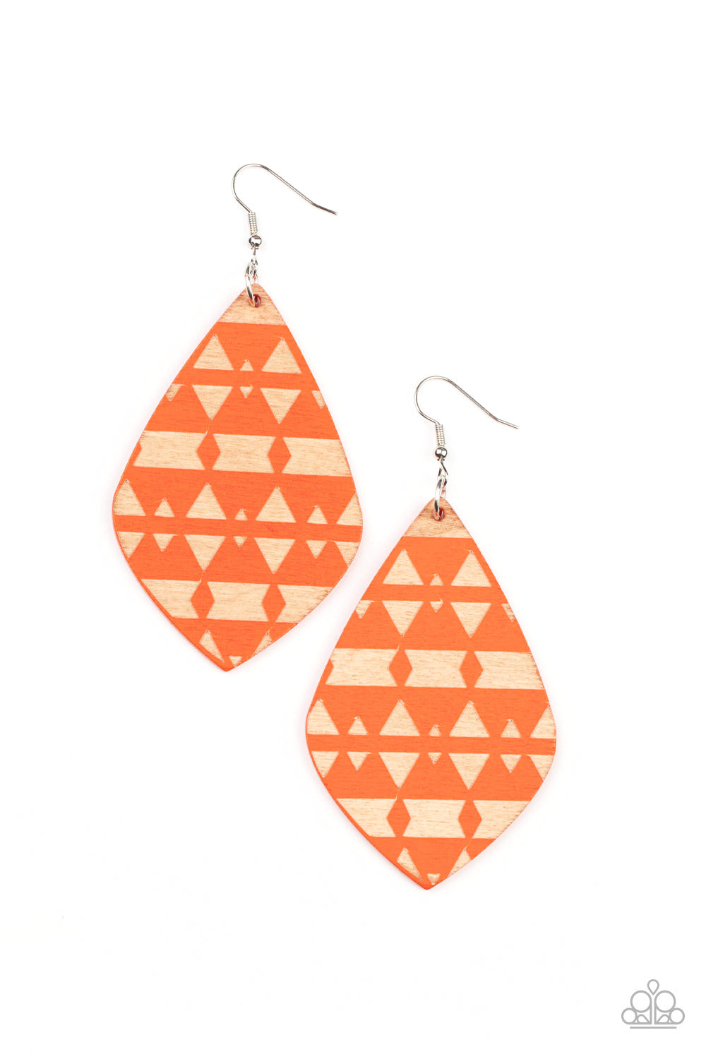 Zimbabwe Zoo - Orange Wood Earring