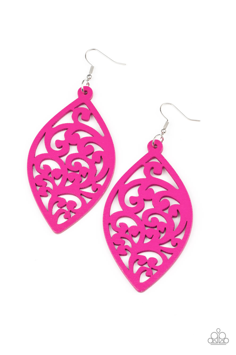 Coral Garden - Pink Wood Earring