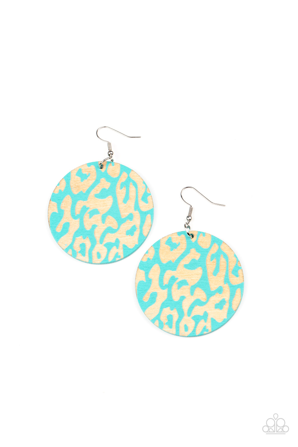 Catwalk Safari - Blue Wood Earring