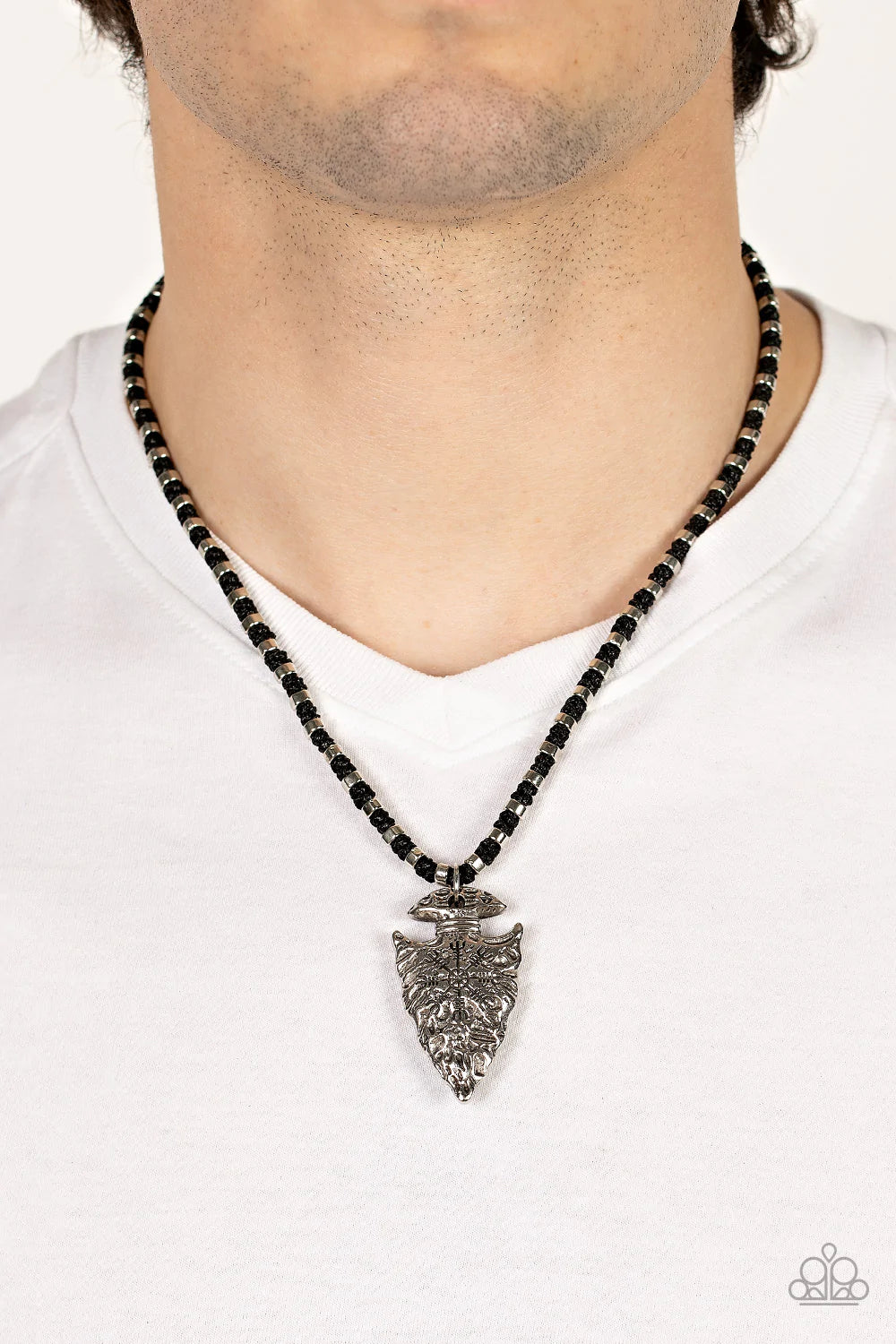 Get Your Arrowhead In The Game - Black Urban Necklace