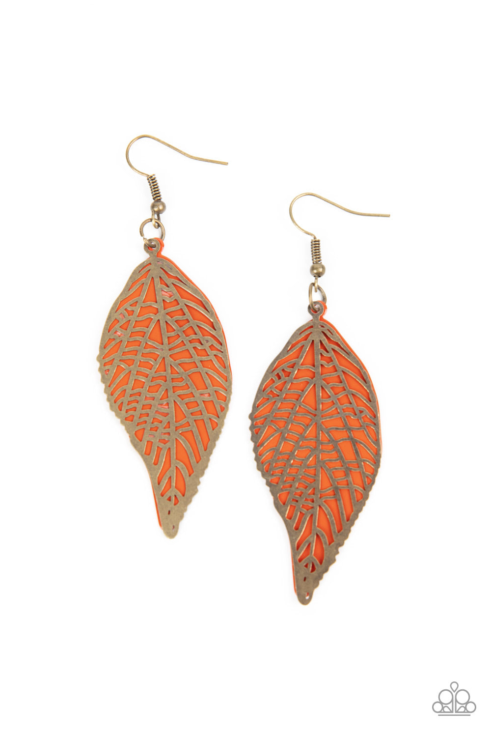 Leafy Luxury - Orange Earring