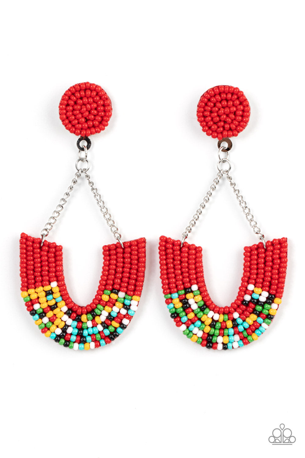 Make it RAINBOW - Red Seed Bead Earring