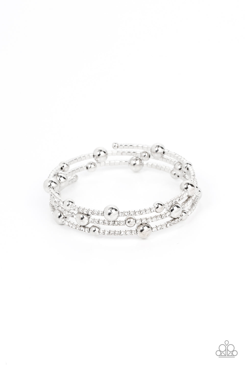 Spontaneous Shimmer - White Coil Bracelet