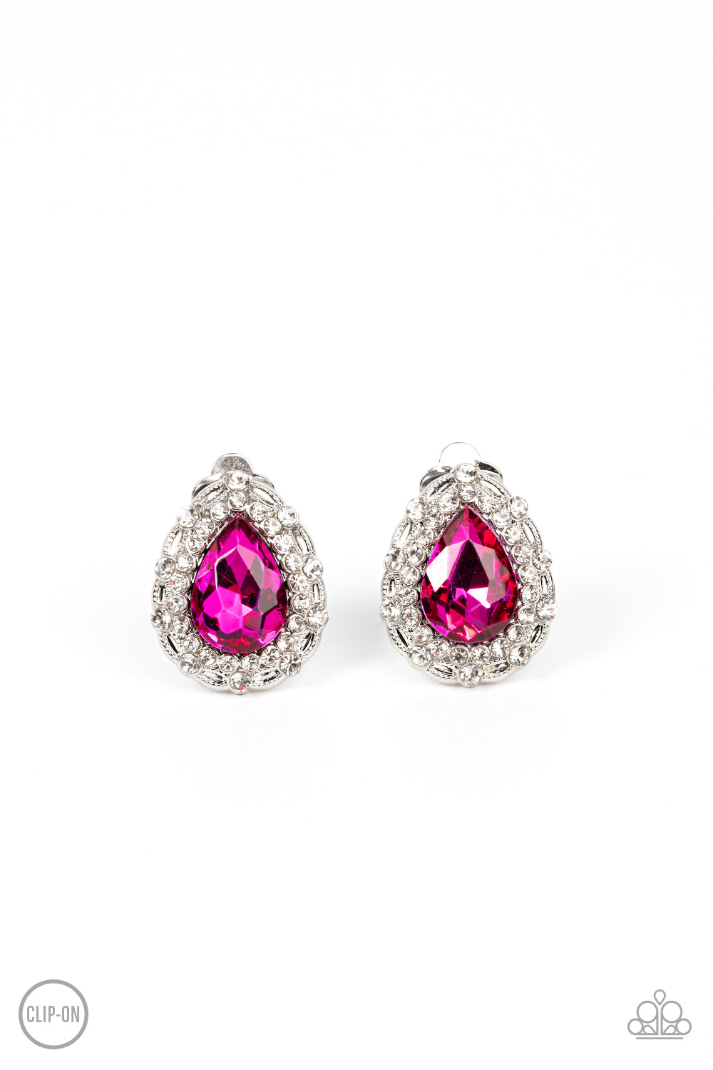 Haute Happy Hour - Pink Clip On Earring